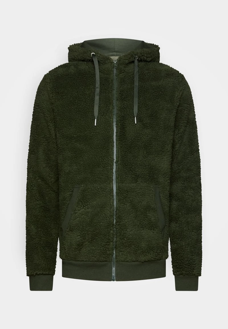 Pier One BORG ZIP-UP JACKET - Fleecejacke - Dark Green – Bild 4