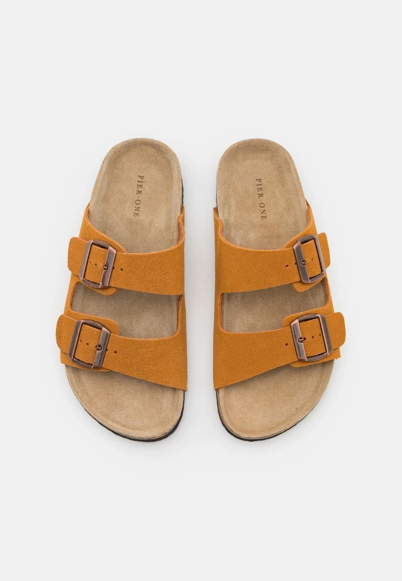 Pier One LEATHER UNISEX - Hausschuh - Cognac – Bild 4