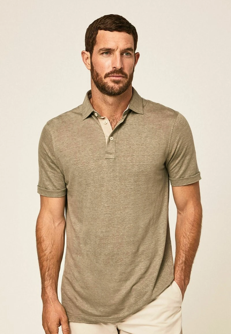 Hackett London JSY STR TRIM - Poloshirt - Khaki – Bild 5