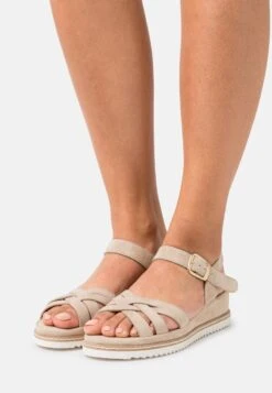 Anna Field LEATHER - Keilsandalette - Beige