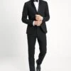 BASIC PLAIN BLACK TUX SUIT SLIM FIT - Anzug - Black