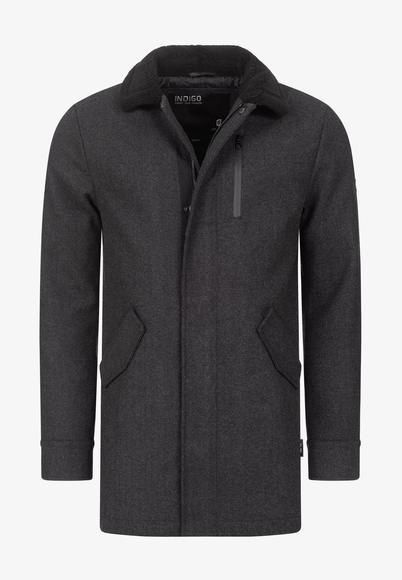 Indicode Jeans FALMO - Kurzmantel - Mini Herringbone Black – Bild 4